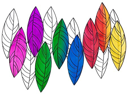 KunstLoft Wanddeko Metall | 100% HANDGEFERTIGT | 117x82x8cm | Wandbild Metall 'Magische Blattwelt' | Abstrakte Skulpturen | Schwarz Bunt | Wandskulptur | Metalldeko Wand Wohnzimmer