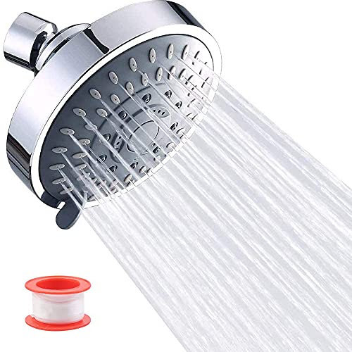 Regen Hochdruck Duschkopf,Verstellbarer Fester Duschkopf,Regen Duschkopf Wandmontage,Wassersparende Kleine Kopfbrause,5 Strahlmodi,Feste Installation,Geeignet Für Zuhause,Hotel,Badezimmer