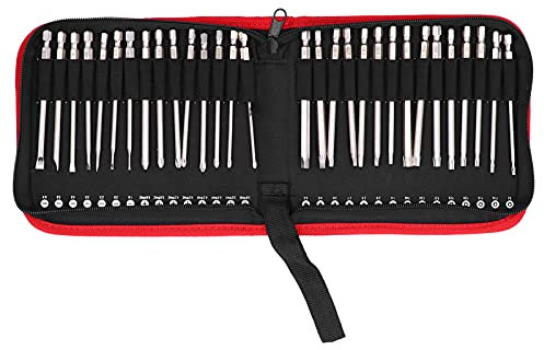 Fafeicy Schlitz-Kreuzschlitzschraubendreher-Bit-Set, 30-teiliges Schraubendreher-Bit Magnetischer Metallschlitz-Stern-Kreuz-Werkzeugsatz mit Aufbewahrungsbox, für Pneumatische Schraubendreher(100mm