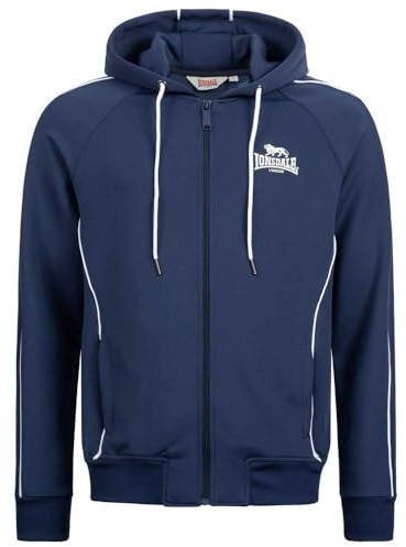 Lonsdale Herr ACHAVANICH tröja med huva, mörk marin/vit, XL