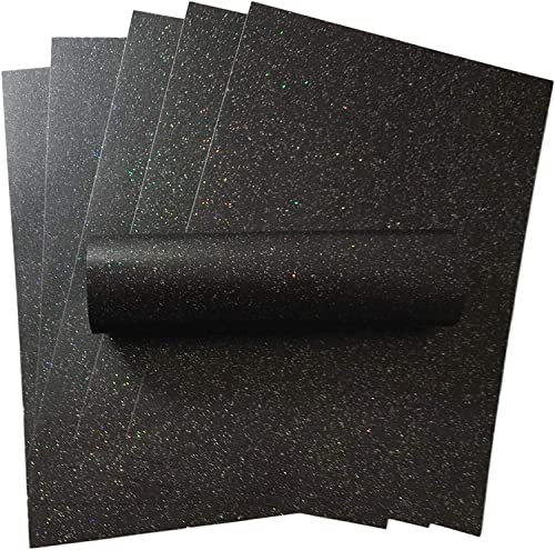 100 Blätter, A4, anthrazitschwarzes Glitzerpapier mit schillerndem Glitzer, 120 g/m², zum Basteln von Karten, Weihnachten