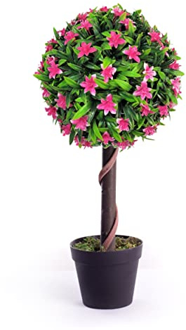 Best Artificial 2ft 60cm Lily Ball Tree Plant Garden Office Conservatory Tropical Indoor Outdoor (Pink)