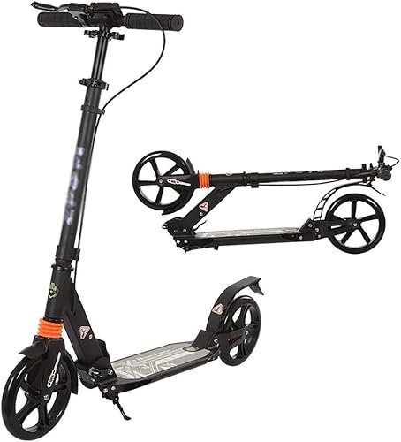 Mobilitätsroller, Schwarzer Großrad-Roller, Jugend-Erwachsenen-Roller, Doppelbremse, doppelte Stoßdämpfung, Faltbarer Pendler-Roller, Last 150 kg (Nicht elektrisch)