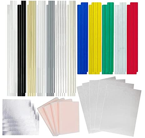 Hopbucan 106Pcs Plastic Welding Rods for Car Bumper Kayak with Reinforcing Stainless Steel Mesh Daily Plastic Repair Welding Kit