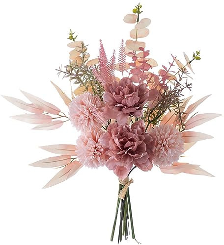 KIRIFLY Kunstblumen Künstliche Pflanzen Blumen Deko Seidenblumen Hortensien Blumenarrangements Kernstück Hochzeit Blumenstrauß(Rouge)
