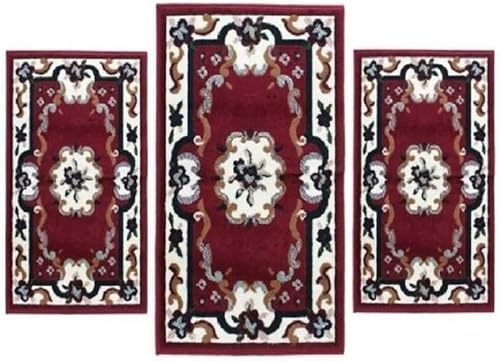 GENERICO Tozzi-store - Scendiletto Parure 3 Pezzi Forma Rettangolare Tris Tappeto Camera da Letto