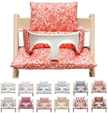 Blausberg Baby - Sitzkissen Set ABWASCHBAR kompatibel mit Stokke Tripp Trapp Hochstuhl Materialien Oek-Tex Standard Zertifiziert - Made in Germany (Spring Korall Orange Rosa)