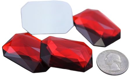 40 x 30 mm, roter Rubin, A28, große flache Rückseite, achteckig, Acryl-Strasssteine, Cosplay, Kostüm, Edelsteine, Kunststoffschmuck, Verzierungen, DIY, Handwerk, Edelsteine – 4 Stück