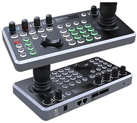 KVM Switch Monitors Computers, Live Streaming PTZ Controller Keyboard Joystick For Video Conference PTZ Camera Control Share Monitors and USB Devices,Plug and Play(01#)