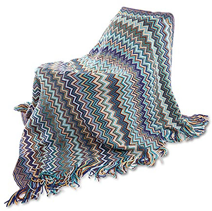 Böhmische geflochtene Überwurfdecke aus Baumwolle, bunt, Chenille-Jacquard-Quasten, Boho-Dekoration für Bett, Couch, Sofa, weicher Sessel, Liege, Möbelbezug, Patchwork-Strickdecke, 130 x 160