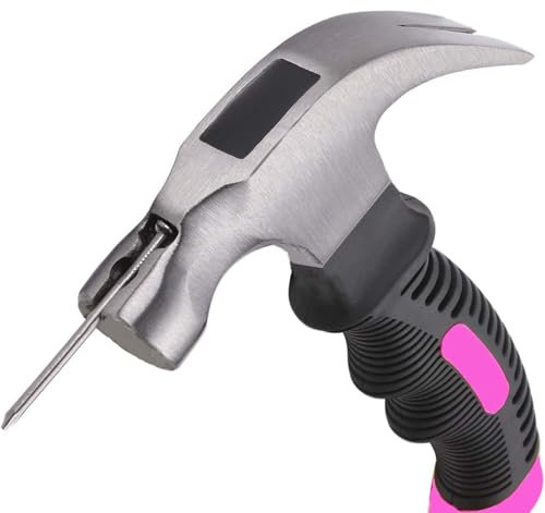 Wnqou 8oz Claw Hammer - Smooth Face Camping Mini Hammer with Magnetic, Black