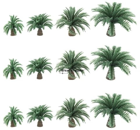 Model Trees,Miniature Trees,20Pcs 2.5-4cm Dwarf Coconut Palm Trees Scenery Models Resin Bush Artificial Forest Railway Sand Table Craft