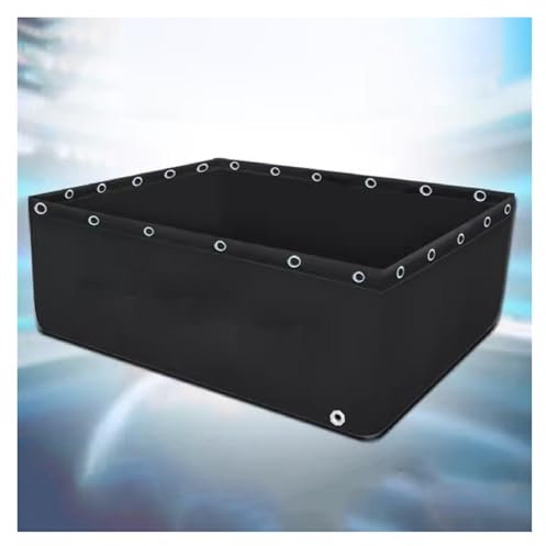 Temporäres Haltebecken für Salzwasserfische, Aquariumpool mit Ablassventil, 0,5 mm PVC-Canvas-Teich, ideal für Koi-Fische und Schildkröten, 0,8 x 1,5 x 0,5 m Wasserspeicherpool zum Schwimmen