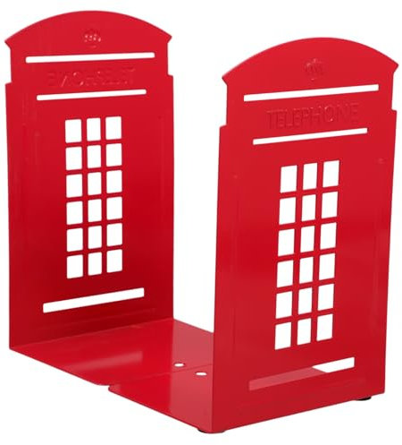 BESTOYARD 2stücke Buchstützen Telefonzellenform Buchhalter Stabile Regalbuchhalter Für Schwere Bücher Dekorativer Handgemachter Buch-Organizer Für Zuhause Und Büro