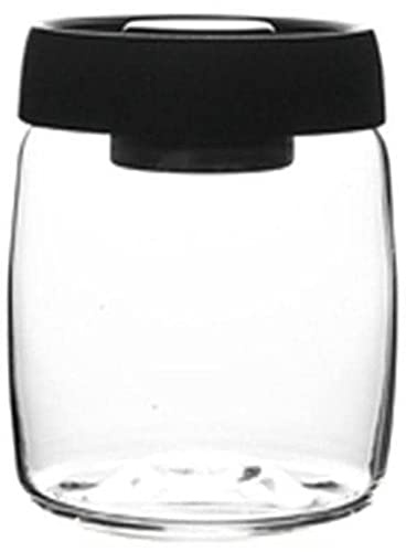 Diheohg Contenedor de almacenamiento de granos de café, lata de vacío de vidrio, recipiente nórdico sellado para alimentos nórdicos, recipiente para aperitivos, té, leche en polvo, contenedor M