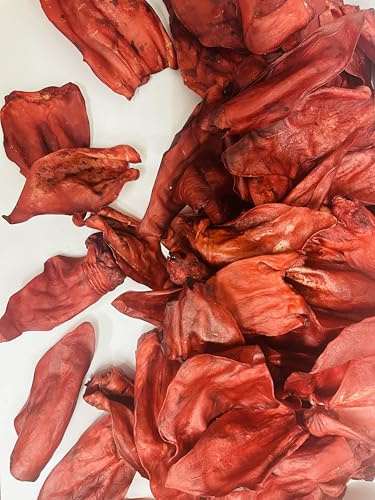 Rinderohren ohne Muschel, Kausnack für Hunde, mit roter Beete gefärbt (20 Stück)