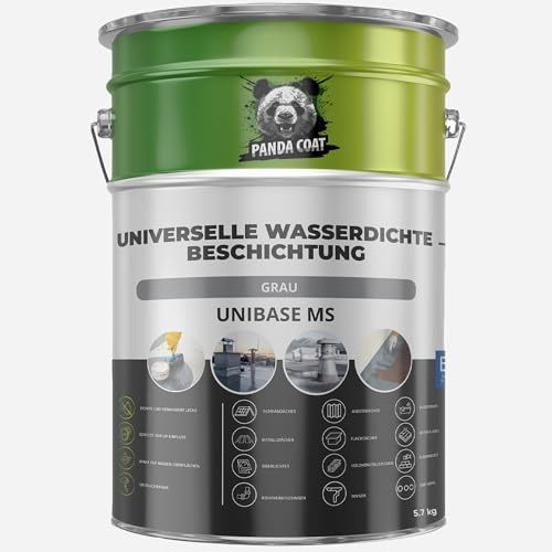 Waterproof Grey Sealant | Universal Leak Sealer for Roofs, Gutters, Bathrooms & Outdoor Joints | Stop Leak & Repair Cracks Instantly | Durable Waterproof Coating | UniBase MS | Made in EU (5.7 kg)
