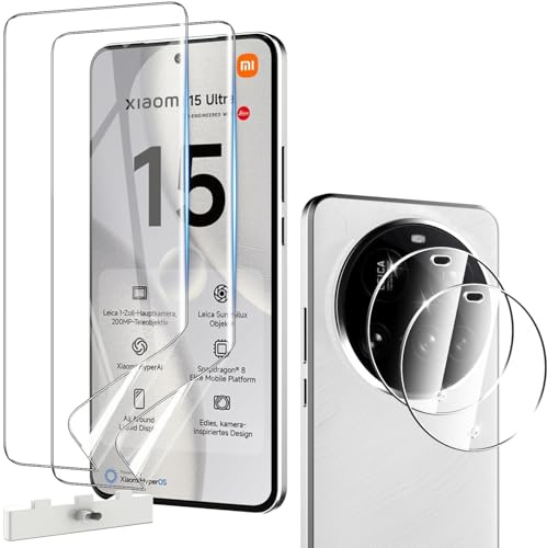 Natbok Protector de Pantalla para Xiaomi 15 Ultra 5G, 2+2 Piezas con Protección de Cámara,Cobertura Completa TPU Film HD Flexible Protección, Anti Arañazos Xiaomi 15 Ultra Protector Pantalla