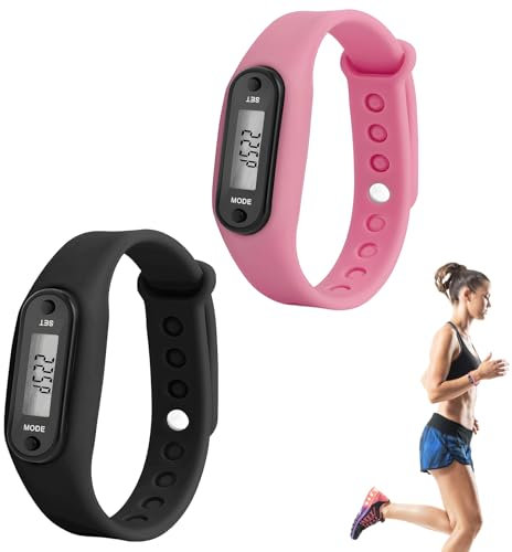 EujRcf 2 Pcs Step Counter Watch, Pedometer Watch Waterproof, Fitness Tracker, Pedometer Step Counter, Pedometer Watch for Distance Calculation and Calories