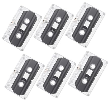SHINEOFI Lot De 6 Cassettes Audio Vierges 30 Étuis Rigides Transparents pour Enregistrement DIY Messages De Vœux Fête Bricolage Créativité Souvenirs