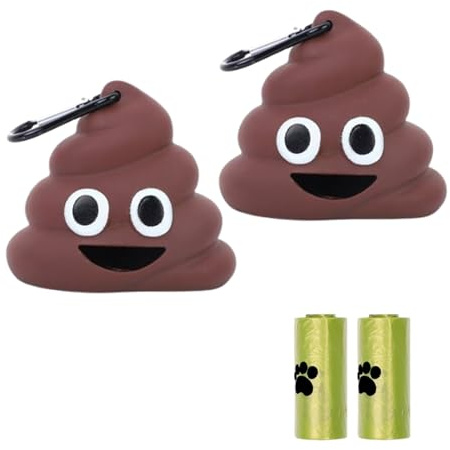 Genérico 2 piezas de soporte para bolsas de perro de goma esmaltada con mosquetón