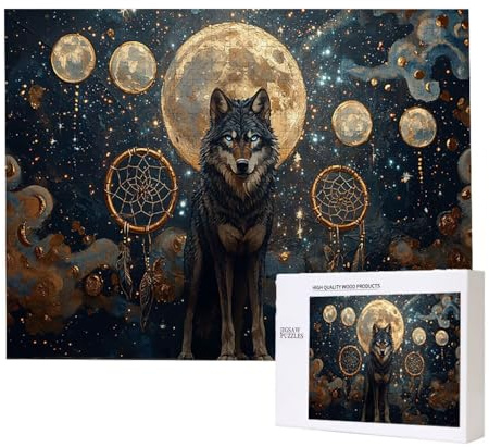 Puzzle 1500 Teile Erwachsene Sternenwolf, Impossible Klassische Jigsaw Puzzles 87 x 57cm, Geschicklichkeitsspiel für die ganze Familie, Puzzle farbenfrohes Legespiel Home Dekoration Geschenk k-898
