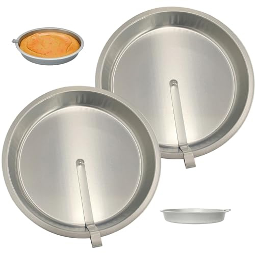 Molde para pasteles de 2 piezas de 10 pulgadas, hojalata redonda para pasteles de fácil liberación con hoja giratoria incorporada para hornear