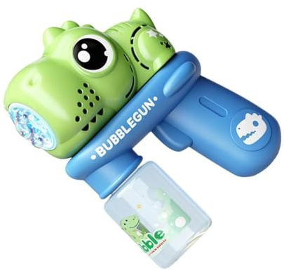 Bubbelstavsmaskin | Batteridriven Lysande Skumgenerator | Läckagesäker Dinosaurieformad Handhållen Bubblare,för åldrar 3-8 barn pojkar flickor vuxna ungdomar nattfest bakgård födelsedag
