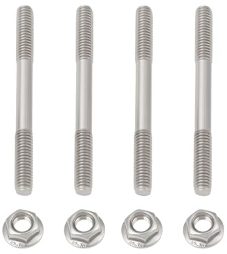 ECSiNG 4 Stück Abgaskrümmer Stehbolzen und Muttern Set M6x65 M6x1,0 aus Edelstahl Beidseitig Gewindet Kompatibel mit Honda Superdream CB250N CB400N