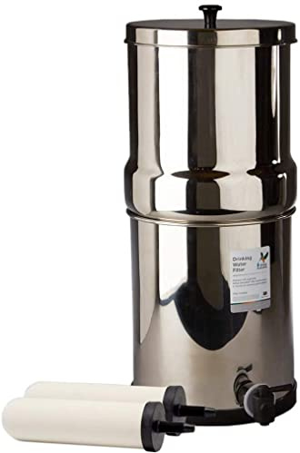 British Berkefeld Edelstahl Trinkwasser Gravity Filter Gehäuse mit 2 x British Berkefeld Keramik ATC Super Sterasyl Wasserfilter Kartusche Kerzen ¦ W9361136