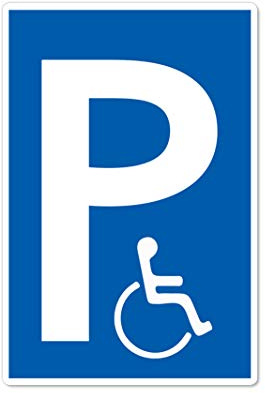 Cartello per parcheggio con disabili, 20 x 30 cm.