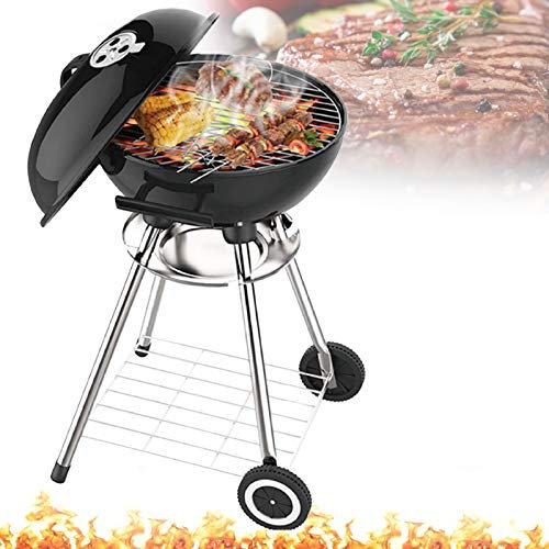 0℃ Outdoor Barbecue a Sfera a Carbonella, con Coperchio Rotondo, Modello Base di Alta qualità, Pratico e Conveniente, Materiali Sani, Portatile e Stabile per Campeggio, Picnic, Giardino,B,17 inch