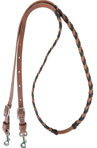 Martin Saddlery 3/4in Latigo Laced Barrel Rein Black 3/4IN