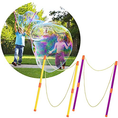 2 Paar Seifenblasen-Stab,Riesenseifenblasen für Kinder Erwachsene,Riesenseifenblasen,Seifenblasen Blase Zauberstab,Giant Bubble Maker Spielzeug,Bubble Wand,Teleskopische Entwurfs Einfache Tragen