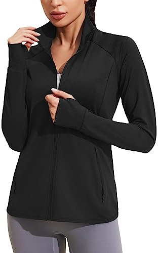 COOrun Womens Upf 50+ Jackets Golf Hiking Jacket Sun Protection Long Sleeve Shirts Full Zip Up Lightweight Jackets Pockets