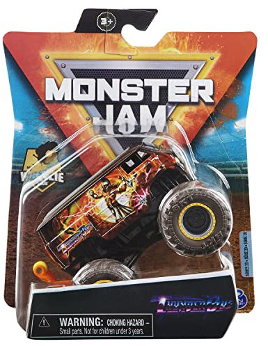 Monster Jam 2021 Spin Master 1:64 Camión monstruo fundido a presión con barra de ruedas: dimensiones alternativas Thunder Bus