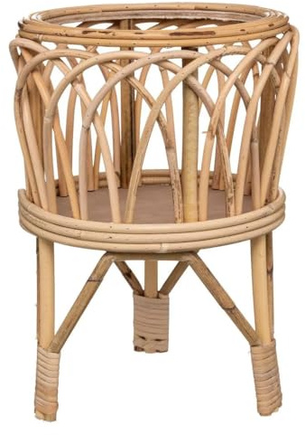 Atmosphera Créateur d'intérieur - Cache-Pot sur Pied en Rotin Carmen 39cm Beige