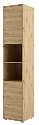MEBLINI Schrank für Schrankbett Bed Concept - Hochschrank mit Ablagen und Fächern - Nachttisch - BC-08 - Artisan Eiche