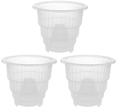 3 Stück Transparent Kunststoff Orchideentopf 10cm / 12cm / 15cm Pflanztöpfe Harte Blumentöpfe ,Orchideentöpfe aus Kunststoff , Orchideentöpfe mit Löchern, für die Gartenarbeit im Gartenhaus (15 CM)