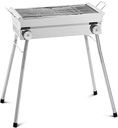 Royal Catering Barbecue a carbonella pieghevole, 43 x 25 cm, in acciaio inox, plastica e acciaio (zincato)