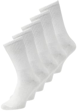 Jack & Jones Jacbasic - Calcetines de Tenis (5 Unidades) Calcetines, Hombre, Blanco, Talla única