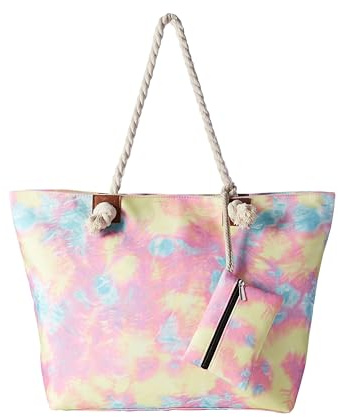 DonDon große Strandtasche XXL mit Reißverschluss - Umhängetasche Damen - große Badetasche für Urlaub vielseitige Shopper Tasche Damen für Strand Urlaub Must Haves Beach bag - Retro Batik
