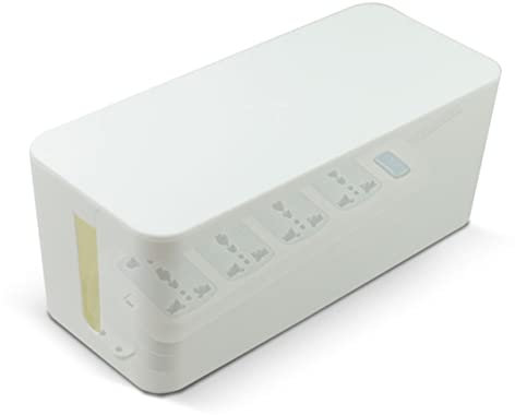 HEMOTON Kabelgehäusehalter Kunststoff Weiß Klein Kabelmanagementbox Organizer Schutzbox Für Büro Und Zuhause