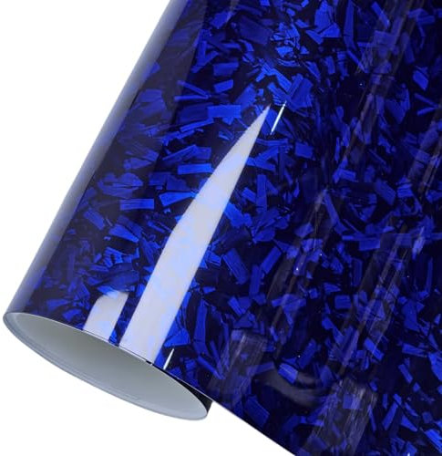 CompraFun Forged Carbon Folie, Auto Folie aus Vinyl Selbstklebend Blasenfrei, Auto Folierung Folie für DIY Dekoration Auto Motorrad Fahrrad Lackschutzfolien (Blau Glanz, 30 x 150CM)