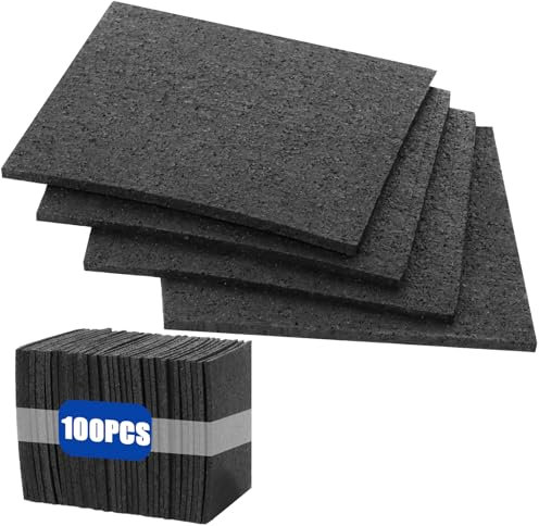GBACHOOSE 100 Stück Terrassenpads 90 x 90 x 3mm, Gummigranulat Pads, Gummigranulatmatte, Bautenschutzmatte Gummi, Antirutschmatte für Waschmaschine, Terrassen-Fliesen, Fitnessstudio, Balkon