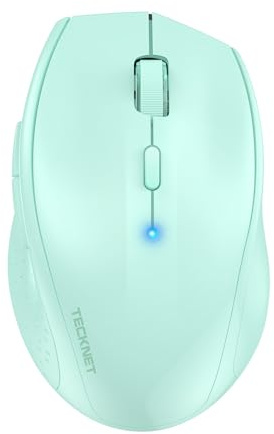 TECKNET Wireless Bluetooth Mouse, Silent Click Portable Ergonomic Mice | BT 5.0/3.0, 6-Level DPI to 4800, Wide OS Compatible, Ergonomic for M/L Hands, Extended Battery