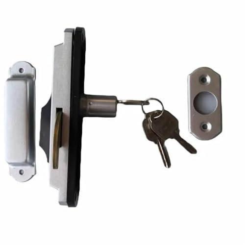 Serratura a gancio for porta scorrevole for porta in lega di alluminio Porta stretta Spessore porta da 15 mm a 35 mm Esterno con chiave Maniglia interna 1 pz