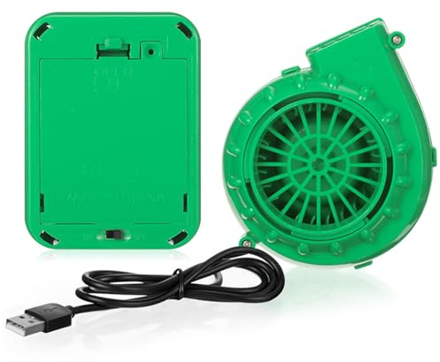 Weewooday Mini Ventilateur Soufflant Électrique Ventilateur de Costume Gonflable Mini Ventilateur à Air Soufflé Portable Souffleur Alimenté par USB pour Cosplay Carnaval Halloween(Vert)