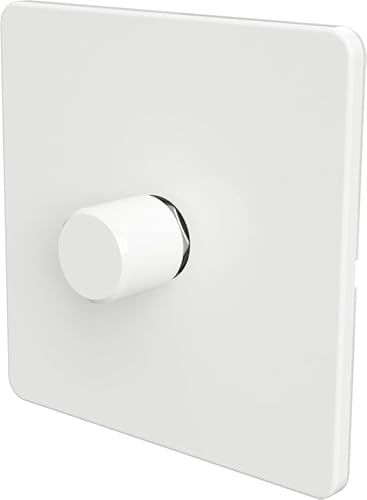 SAMOTECH WIFI Smart DIMMER UK No neutral wire required, compatible with Alexa, Google, Tuya, Smart Life - White 1-Gang