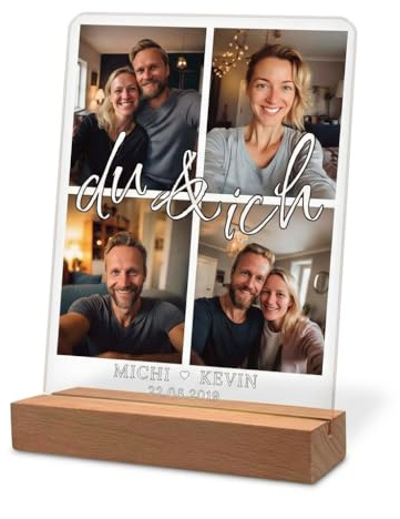 Yuweli Fotogeschenke | Personalisierte Geschenke für Frauen Männer | Geschenk für Ihn Sie | Partner Geschenke mit eigenem Foto | Geschenke für Ihn Sie | Du & Ich | Acrylglas
